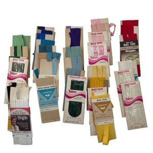 Wrights Talon Bias Tape Seam Tape Lot OS Multi Vintage Sewing Notions Crafting